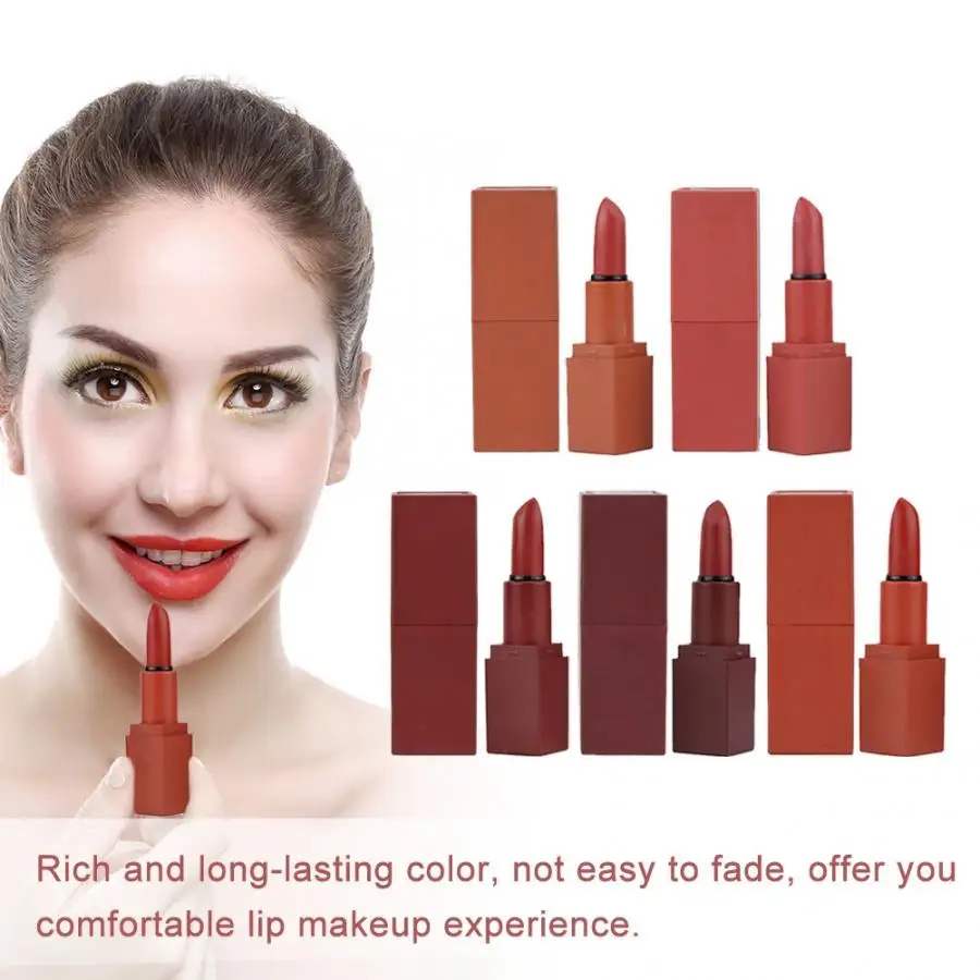 Блестящий Блеск для губ 5 видов цветов матовая губная помада набор Макияж