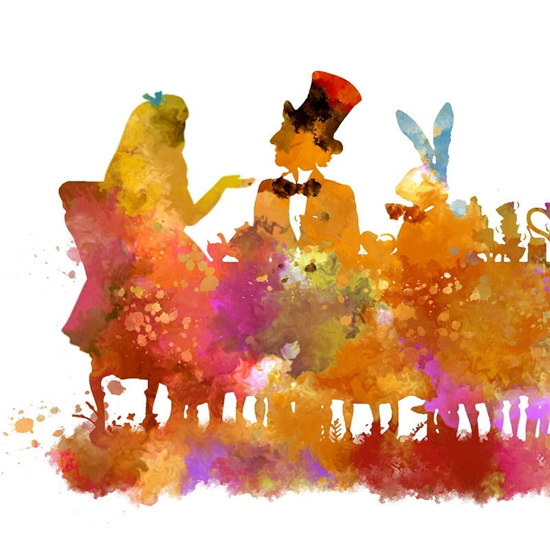 Классический постер с акварелью Alice in Wonderland вечерние постеры принтом из фильма