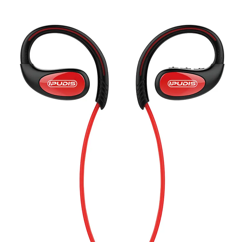 IPUDIS спортивные Bluetooth наушники ушные крючки willess Heafphone IPX7 водонепроницаемый 10H музыка играть гарнитуры с микрофоном - Цвет: iU3Red