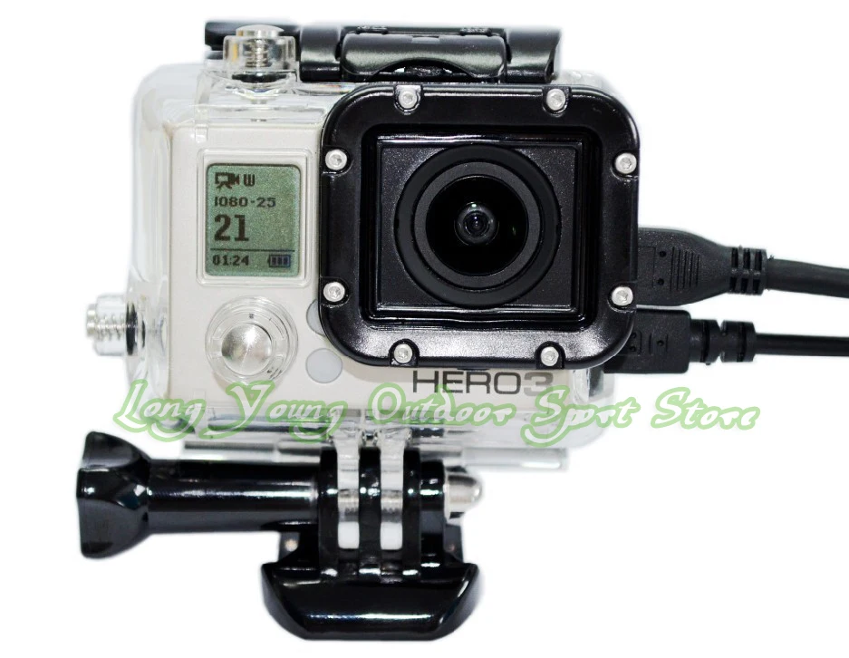 Водонепроницаемый чехол с боковым отверстием для gopro4 /go pro 3 +/3 gopro hero3 /3 +/4 hd камеры