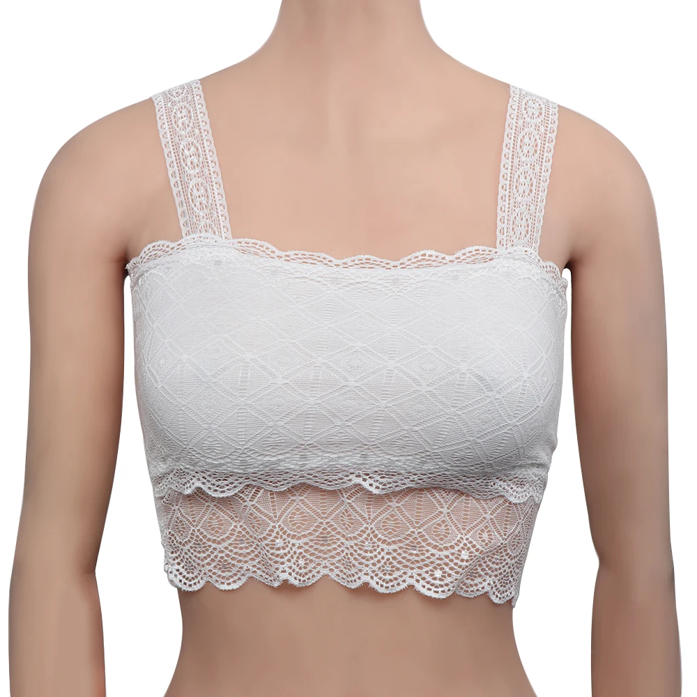 1 шт. женский кружевной Бюстгальтер бандо на бретельках|top bandeau|bandeau topwhite bandeau top |