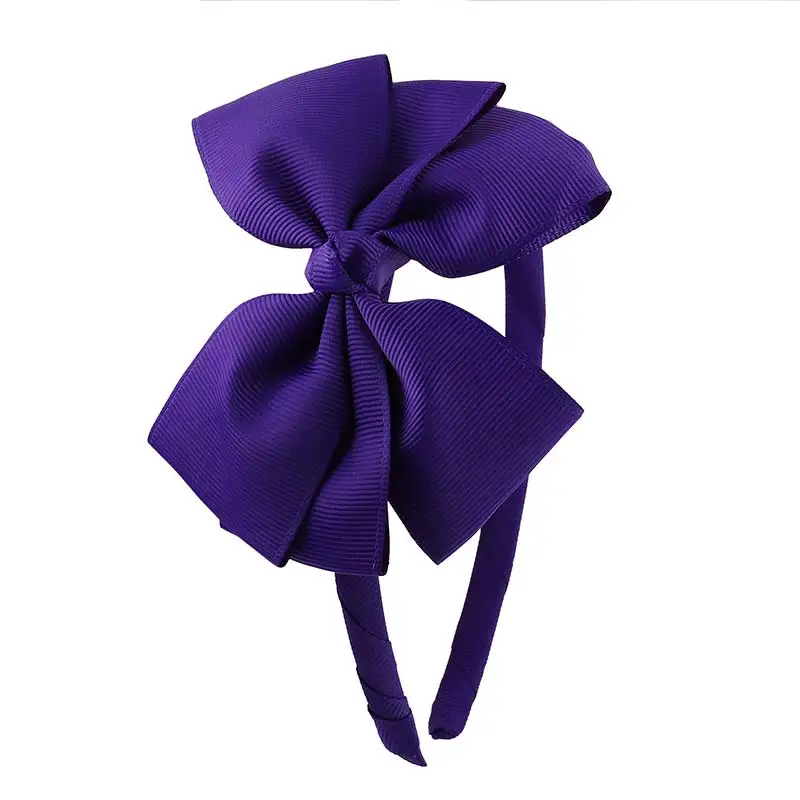 Purple B Новинка, 98 цветов, повязка для волос с бантом для девочек, детская цельная повязка для волос с корсажной лентой ручной работы, аксессуары для волос в горошек, головной убор - Цвет: Purple B