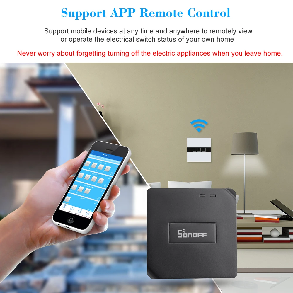 Sonoff RF Bridge 433 МГц переключатель универсальный таймер DIY Wifi беспроводной с Alexa Google Home