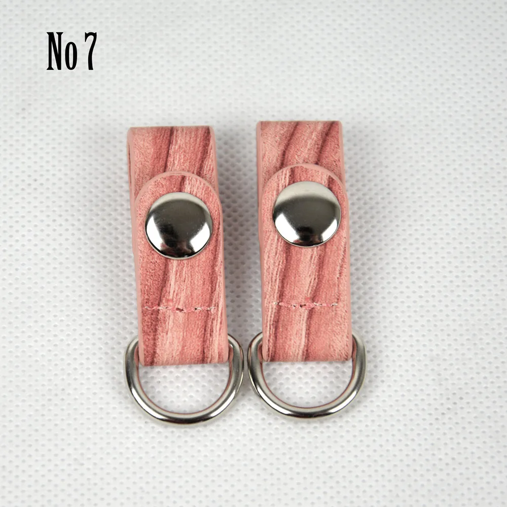 No 7 Tanqu 1 пара 2 шт. зажим Крепление для Obag деревянный узор зерна искусственная кожа ремень крюк зажим для opoket O bag - Цвет: No 7