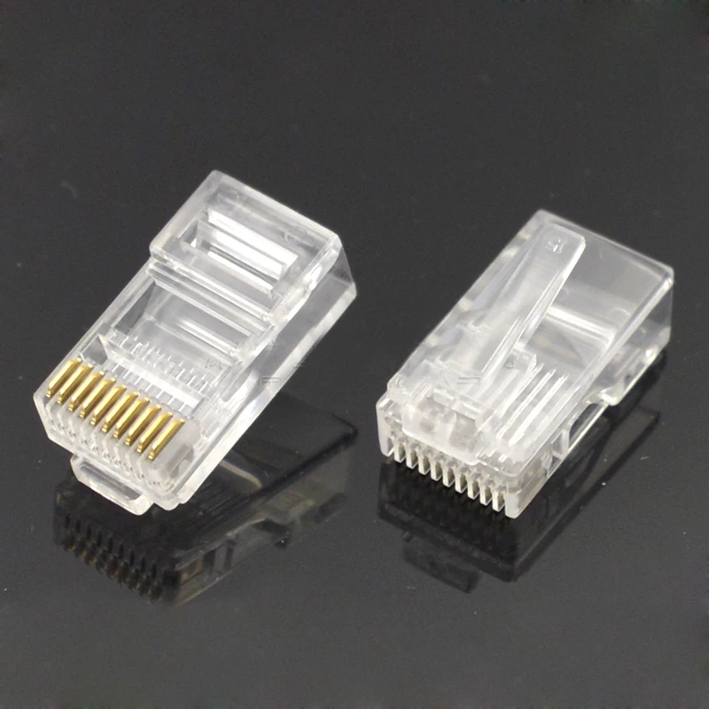 Коннектор для кабеля 10P10C кристальная головка неэкранированная 10 контактная