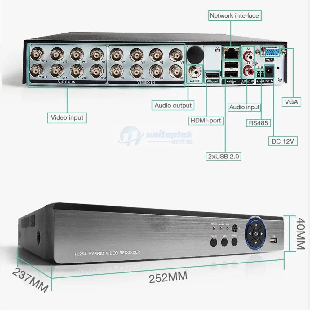 16Ch AHD DVR 4MP CVI TVI 4 м CCTV видео рекордер Гибридный NVR HVR 5 в 1 3531 чип для системы