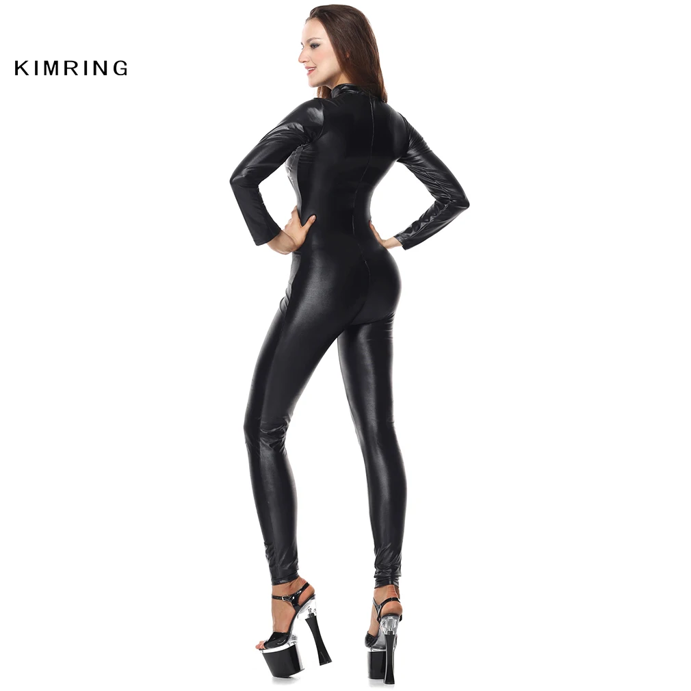 Kimring сексуальный костюм на Хэллоуин косплей черный комбинезон скелет талия Cincher