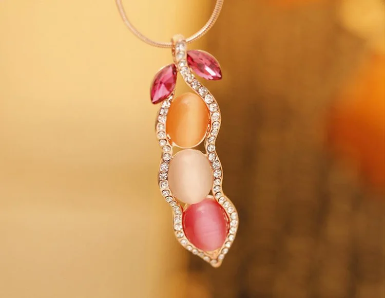 Free Shipping TOP Sales High Quality Austrian crystal Sparkling Opal Necklace for women best gift jewelry 0019 | Украшения и