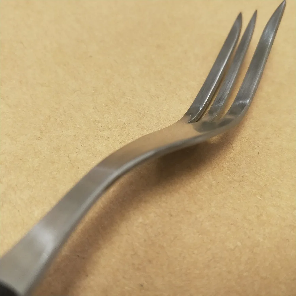 MIU Франция острые 10 дюймовые вилка из нержавеющей стали 3 зубца деревянная ручка