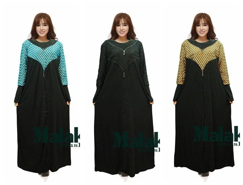 Рамадан мода алмаз мусульманский кафтан абайя халат украшенный бисером|muslim