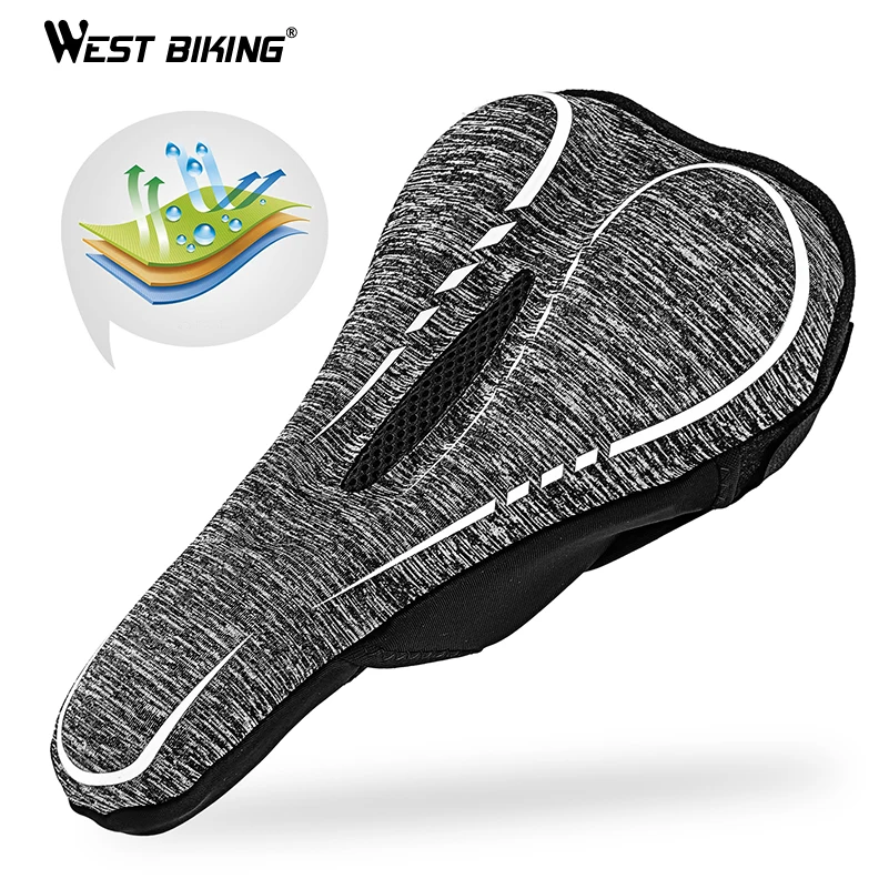 WEST BIKING серые чехлы на велосипедное седло из лайкры противоскользящие сиденья