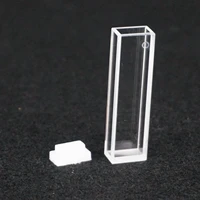 5mm x 10mm path length jgs1 quartz cuvette cell with ptfe lid for fluorescence spectrometer