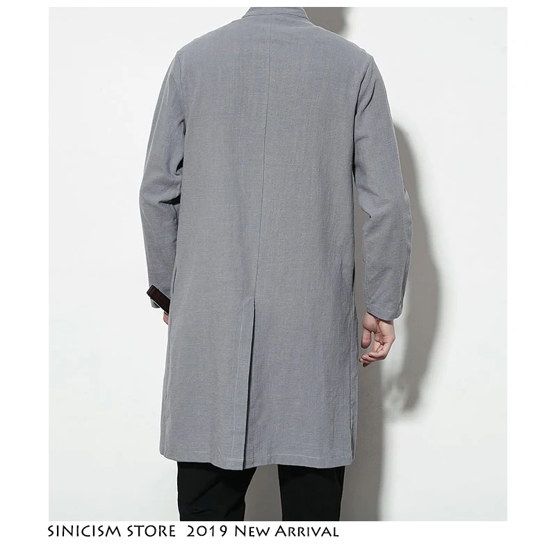 Мужская льняная куртка Sinicism Store черная ветровка в стиле хип-хоп большого размера