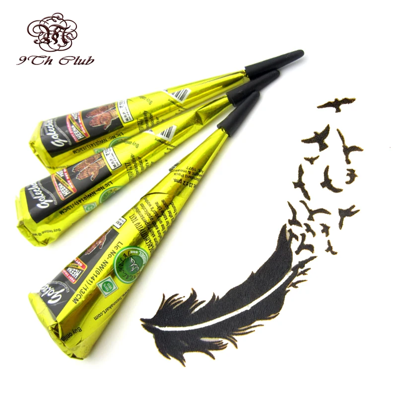 3 шт. черная паста для татуировки хной натуральная коричневая индийская хной|cap