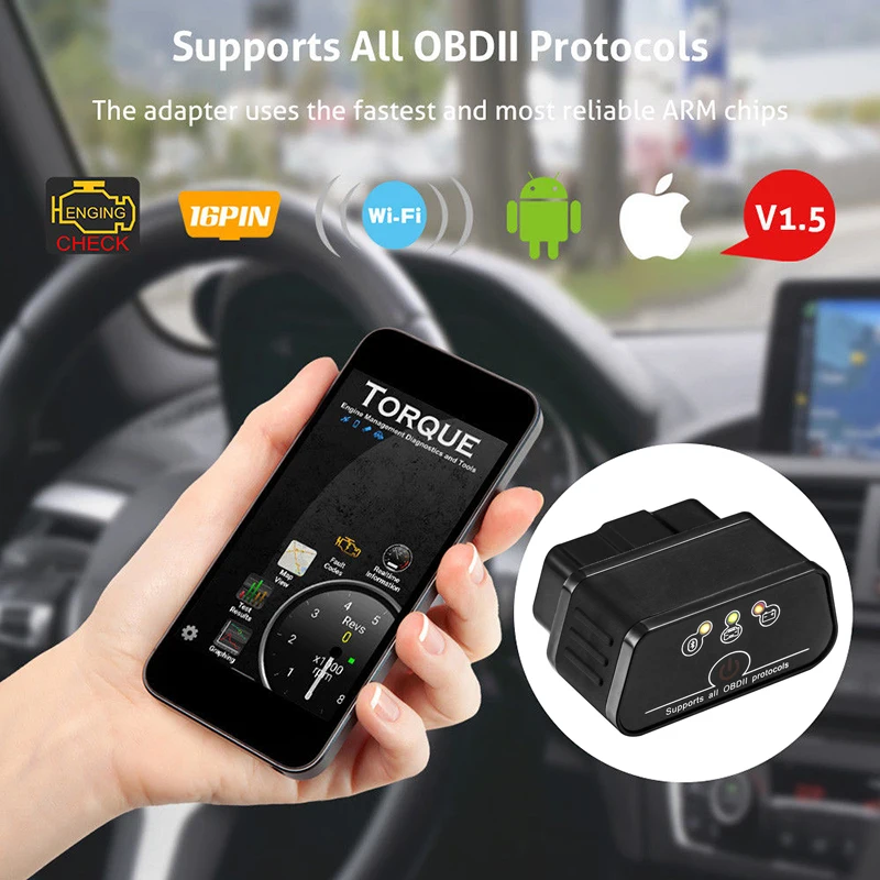 ELM327 OBD2 сканер Bluetooth WIFI для Android iOS Автомобильный диагностический