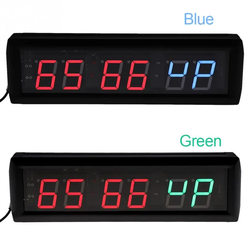 

Multi-function Clock 220V 1.8'' Programmable Clock LED Interval Timer Big Stopwatch Home Gym Fitness Clock Desk Decor EU Plug