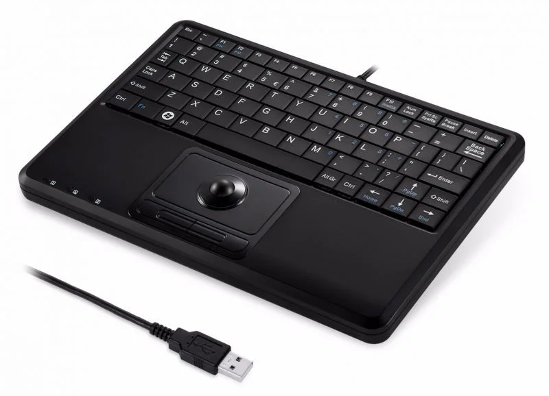 Подлинная Perixx PERIBOARD-509H PLUS-проводная клавиатура с трекбол с двойным usb-хаб для бизнеса и промышленности