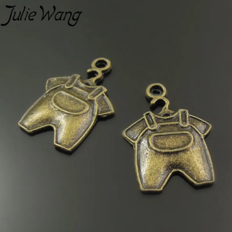 JulieWang 60 шт./упак. цинковый сплав древняя бронза компактная детская одежда