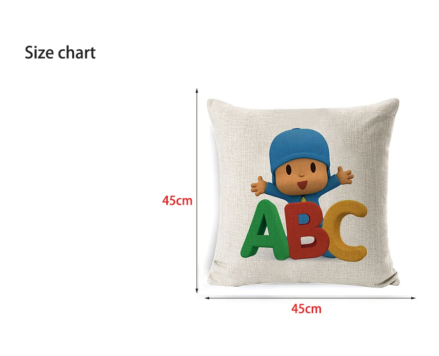 Fokusent покойо, Элли, Пато Лула Pocoyo собака утка наволочка квадратная Обычная разноцветная наволочка для дивана стул Декор