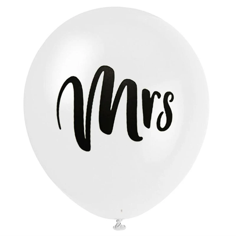 15 шт./лот 10 дюймов круглый шар белый Принт Mr & Mrs латексные гелиевые шары