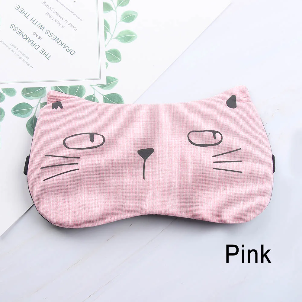 pink 1 шт. маска для сна, массажная Маска Для Расслабления Глаз, накладка на глаза, помощь вслепую, для сна, для женщин и мужчин, милый кошачий глаз - Цвет: pink