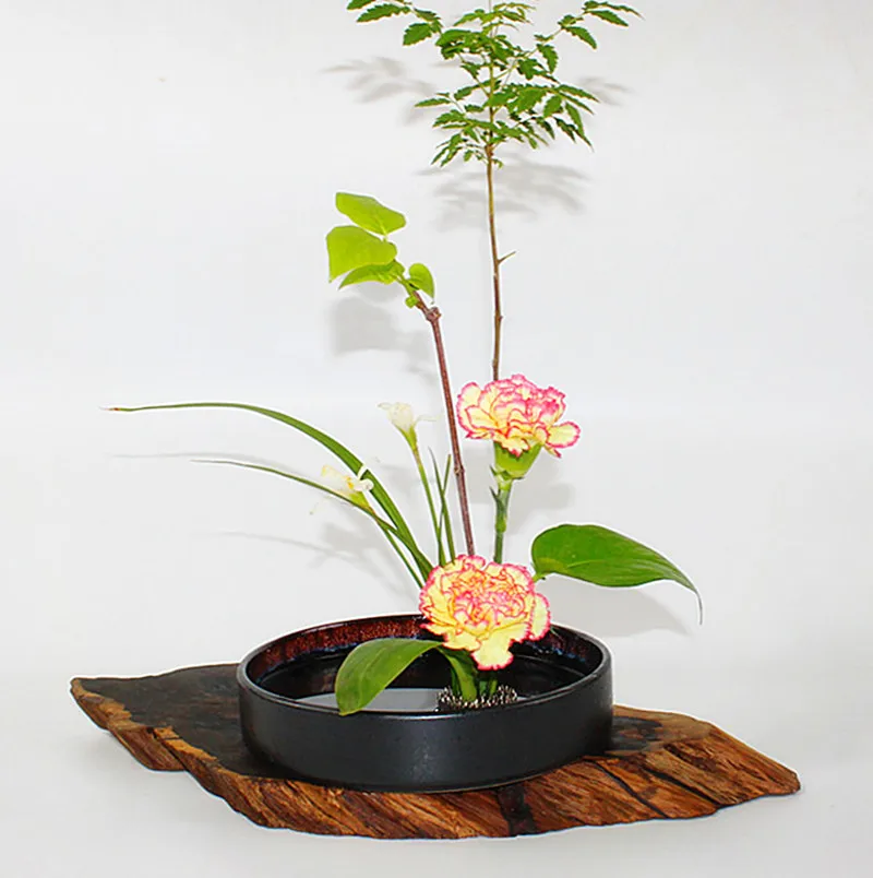 Краткое Ikebana цветочный горшок настольная грубая керамическая ваза японский