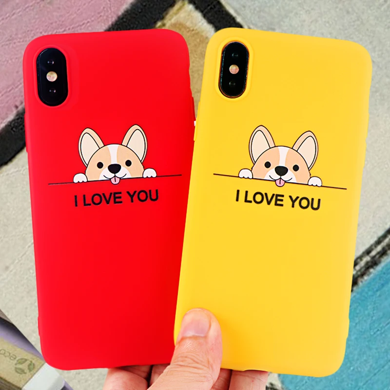 Модные чехлы для мобильных телефонов iPhone X XS MAX XR 6s 7 8 Plus милый корги мягкие
