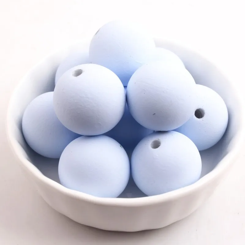 mint blue Kwoi Vita Новая мода оптовые ювелирные изделия акриловые резиновые бусины для детей толстое ожерелье из бус решений 12 мм 20 - Цвет: mint blue