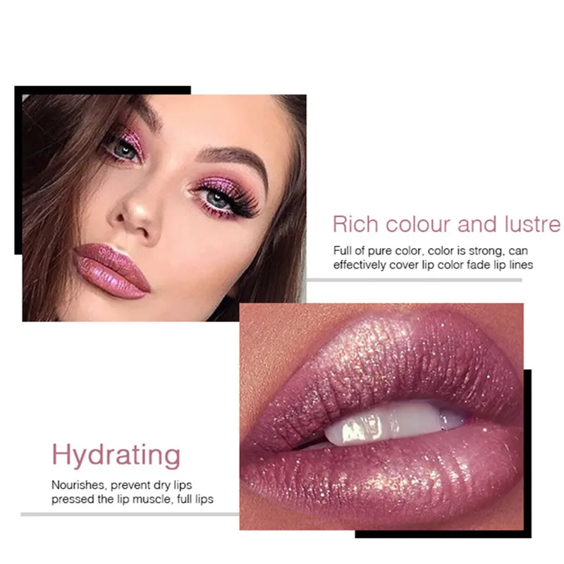Pudaier 18 Colors Diamond Glitter Liquid Lipstick Makeup Shiny Lipgloss Waterproof Long Lasting Lip Gloss Cosmetics |
