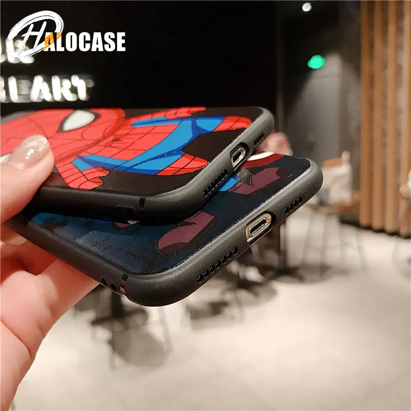 Милый Мультфильм Человек-паук Супермен Ironman герои Marvel чехол для iPhone XS MAX X XR XS iPhone 7 8 6S 6 Plus силиконовый чехол для телефона