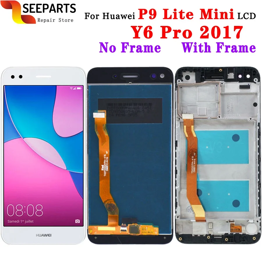 

Новинка, ЖК-дисплей для Huawei P9 lite mini, сенсорный экран, дигитайзер в сборе, быстрая замена ЖК-дисплея для HUAWEI Y6 Pro 2017 LCD