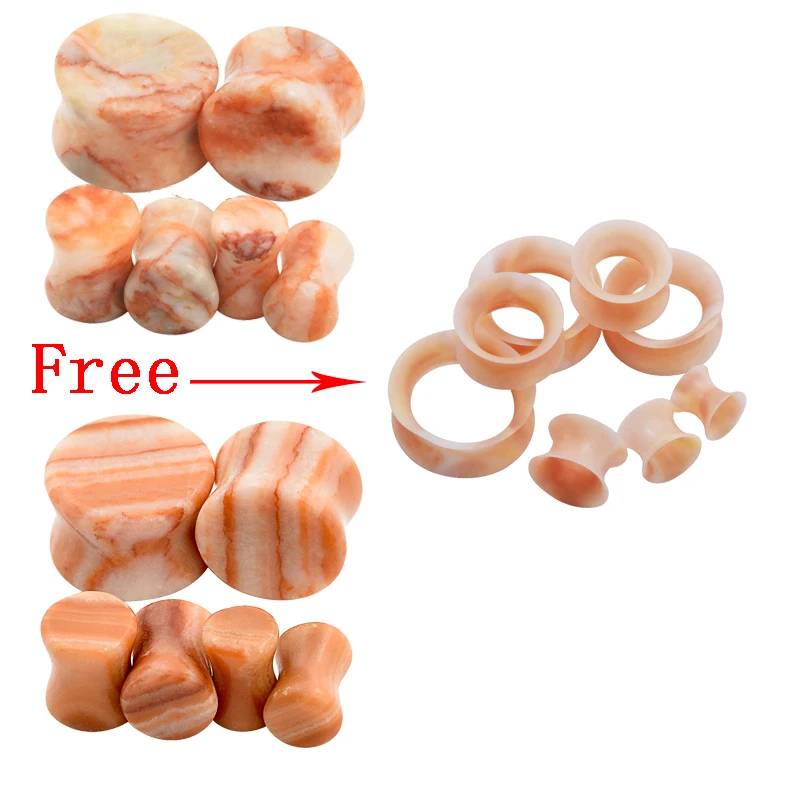 Ню Натурального Камня Беруши со Свежими Силикона Уха Тоннелей Плоти Расширения