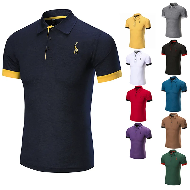 2019 Новый Европейский код сплошной цвет простой с лацканом коротким рукавом