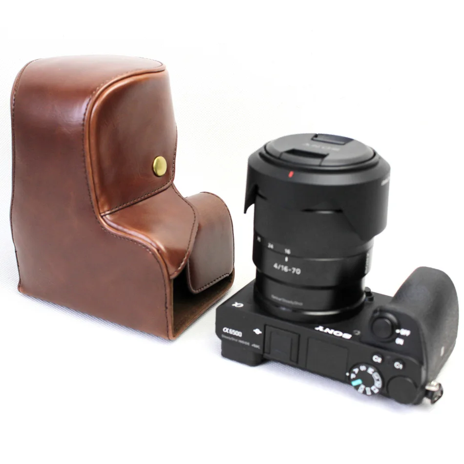 Чехол из искусственной кожи высокого качества для камеры Sony alpha A6500 с объективом 16