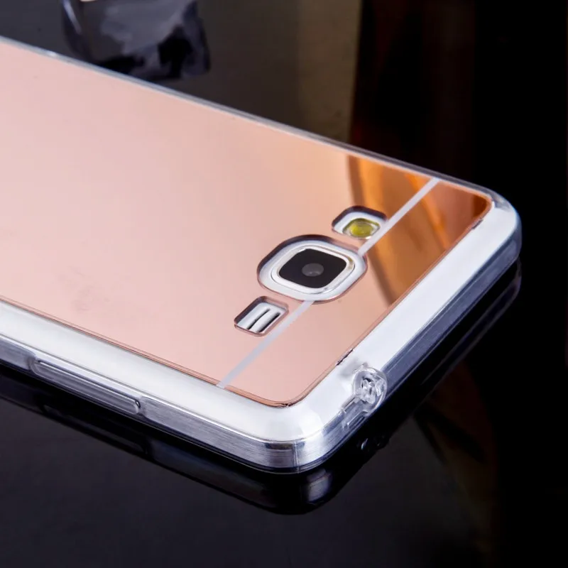 Для samsung Galaxy J2 премьер Роскошные золотое покрытие ТПУ Зеркало чехол для Grand Prime
