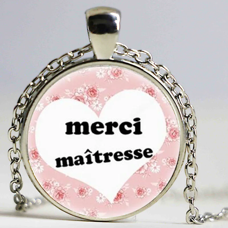Merci maitresse подвесной держатель модное серебряное кольцо из цветного стекла