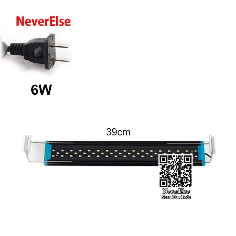 6W US Plug adapter Супер аквариум светодиодный светильник ing водяной траве завод светильник 4/5/6W 18-39 см 220-240V раздвижная селфи-клип на аквариум лампа белого света+ синий светодиодный s - Цвет: 6W US Plug adapter