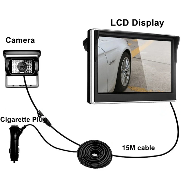 5 &quotHD Автомобильный монитор заднего вида цветной ЖК дисплей TFT экран для