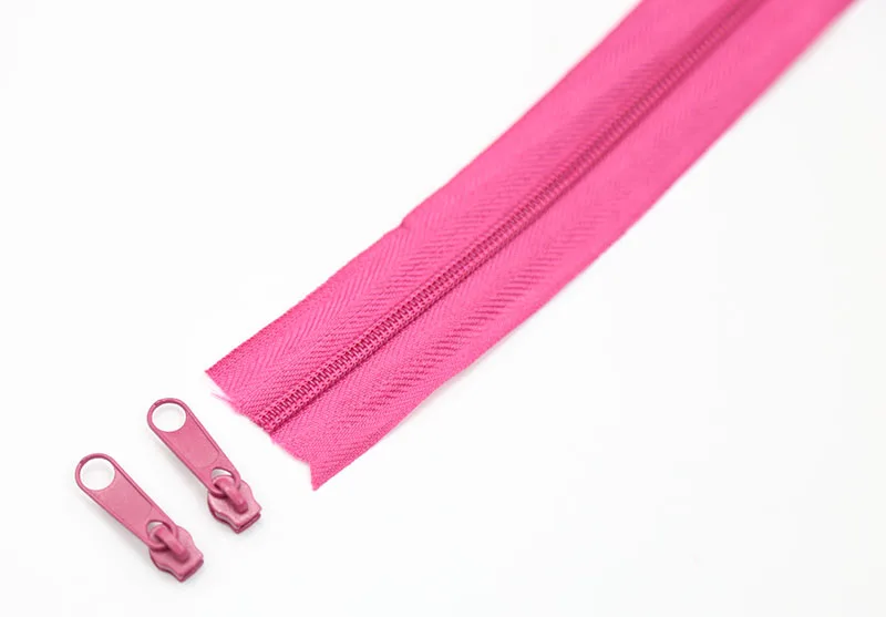 Hot pink 3 метра#3 нейлоновые катушки молнии с цветными подобранными ползунками для самостоятельного пошива одежды аксессуары 24 цвета вариант - Цвет: Hot pink