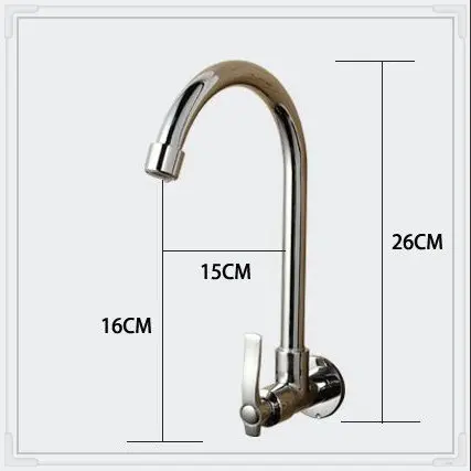 Wholesale and retail Single cold Kitchen Faucet wall mount Chrome Swivel Sink Brass water faucet cozinha torneira ZJ6701B | Обустройство