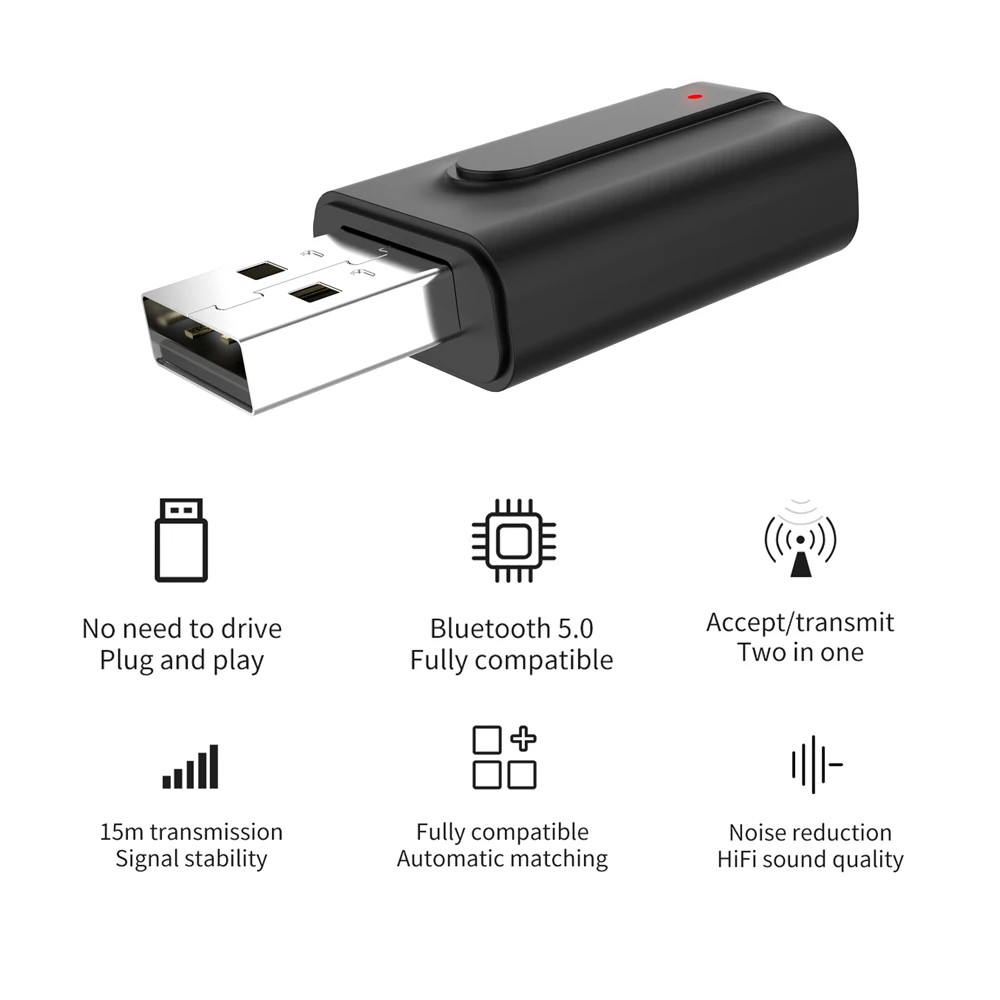 Бытовые BT 5,0 USB передатчики приемник 2 в 1 беспроводной аудио музыка стерео адаптер донгл приемники для ТВ динамик наушники
