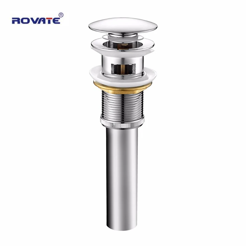 ROVATE всплывающие раковины Стоки с переливом отверстие латунь хром Гравитация Промывки отходов Bathrom стопор раковины