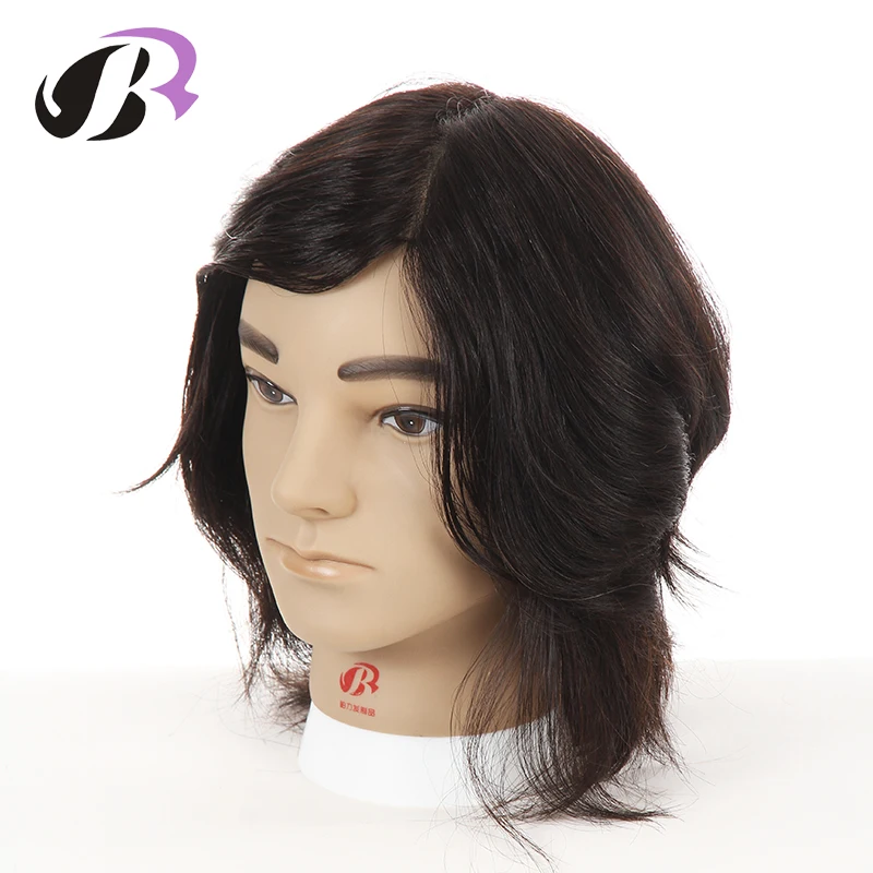 Boli Male Mannequin Head with 100% Real Human Hair Training Hairdressing Mannequins For Hairdressers Practice enlarge