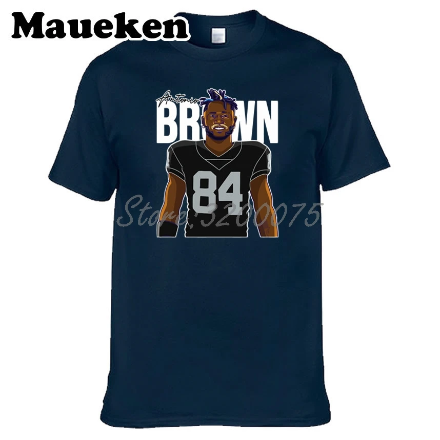 Мужская футболка AB84 Antonio Brown 84 с усами из Окленда круглым вырезом W19031015 | одежда
