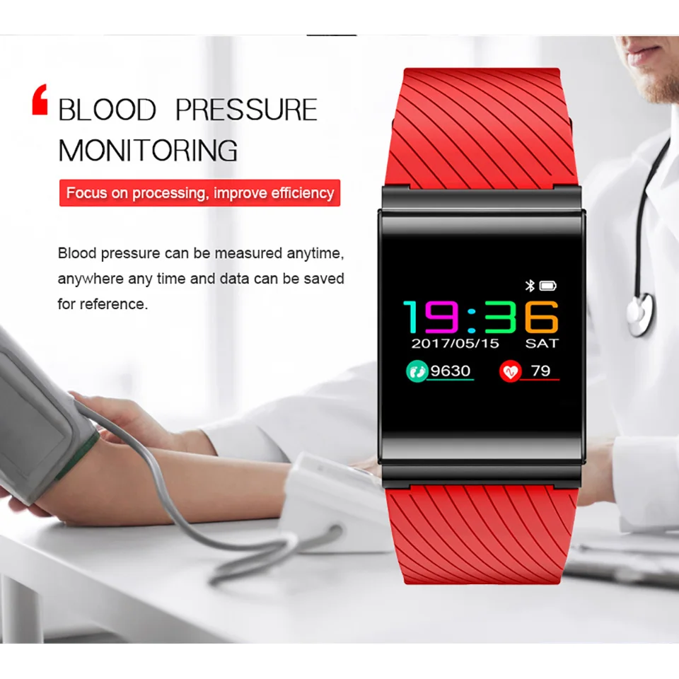 Смарт браслет TimeOwner с цветным OLED экраном пульсометром и тонометром фитнес