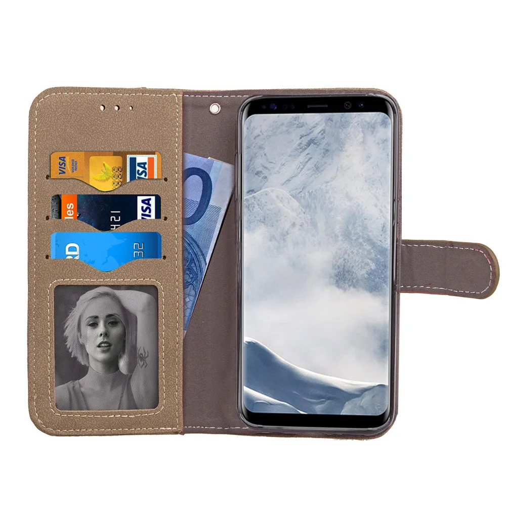 Кожаный чехол-книжка с откидной крышкой для телефона Samsung Galaxy S8 GalaxyS8 S 8 Plus 8plus S8plus SM SM-G950 G950F G955 G955F Чехол-книжка