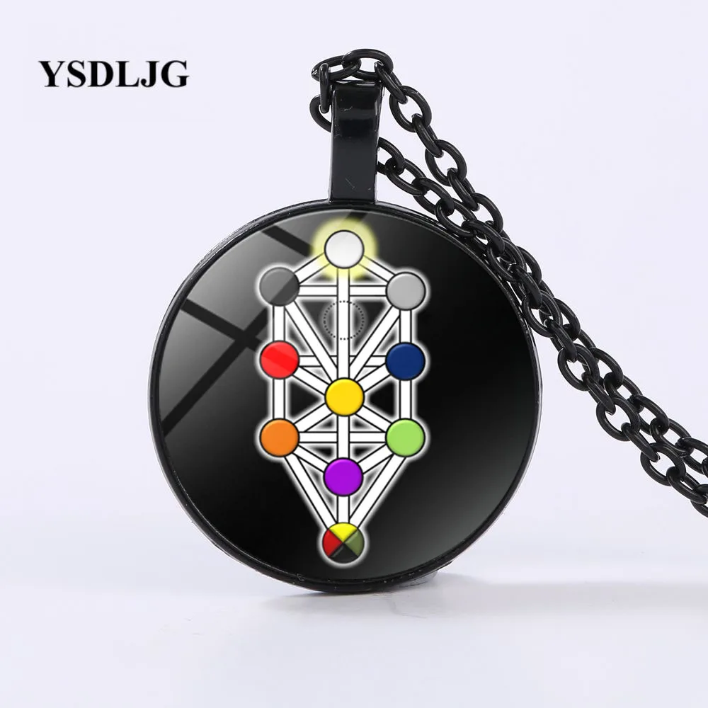 Esoteric ожерелье-Kabbalah Дерево жизни Sephirot символ-Qabalah оккультный подарок стеклянный