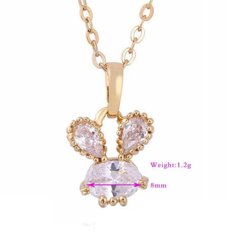Милые животные ювелирные изделия из желтого золота Цвет Ясно Циркон CZ цепочка с