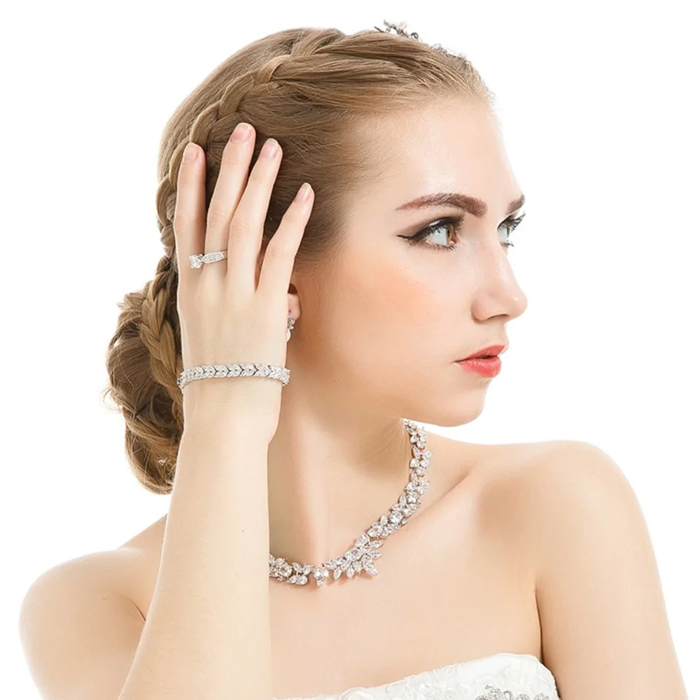 LUOTEEMI Luxury Sparkling AAA Cubic Zirconia Bridal High Quality Wedding Choker Necklace White Gold-Color For Women Jewelry Gift | Украшения