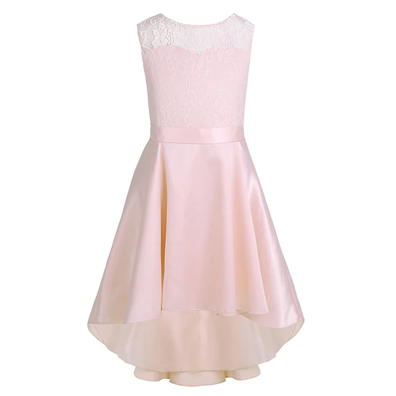 Pearl Pink Iiniim/; платье для сцены для девочек; платье-пачка для дня рождения; вечерние платья; кружевной топ с цветочным рисунком для подростков; атласная одежда для торжеств - Цвет: Pearl Pink